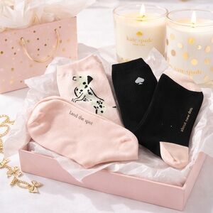 Kate‎ Spade Designer Black & Pink Ankle Socks Sets NEW Women's 4-10 Size